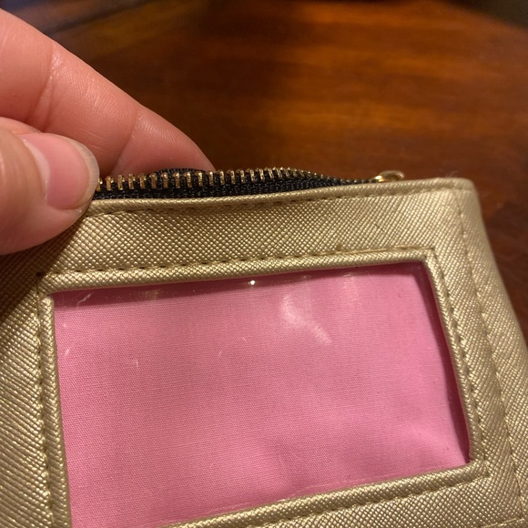 Scout Chic Gold Coin and Card Pouch with Pink Accent - Picture 3 of 5